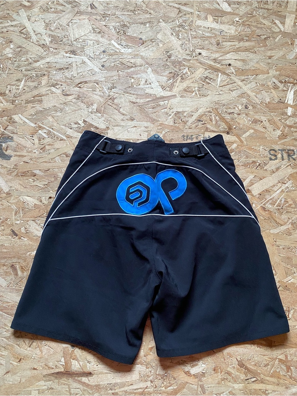 OP Black Swim Trunks with Blue Logo
